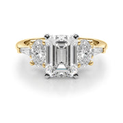 Iconic Tapered Baguette Sides Oval Diamond Engagement Ring in 10K/14K gold and platinum with certified lab-grown or natural diamonds