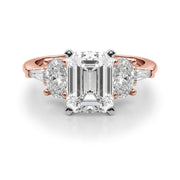 Iconic Tapered Baguette Sides Oval Diamond Engagement Ring in 10K/14K gold and platinum with certified lab-grown or natural diamonds