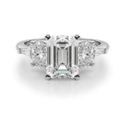 Iconic Tapered Baguette Sides Oval Diamond Engagement Ring in 10K/14K gold and platinum with certified lab-grown or natural diamonds