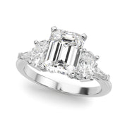 Iconic Tapered Baguette Sides Oval Diamond Engagement Ring in 10K/14K gold and platinum with certified lab-grown or natural diamonds
