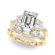 Iconic Tapered Baguette Sides Oval Diamond Engagement Ring in 10K/14K gold and platinum with certified lab-grown or natural diamonds
