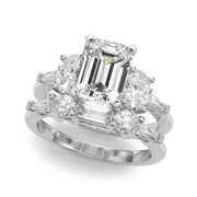 Iconic Tapered Baguette Sides Oval Diamond Engagement Ring in 10K/14K gold and platinum with certified lab-grown or natural diamonds