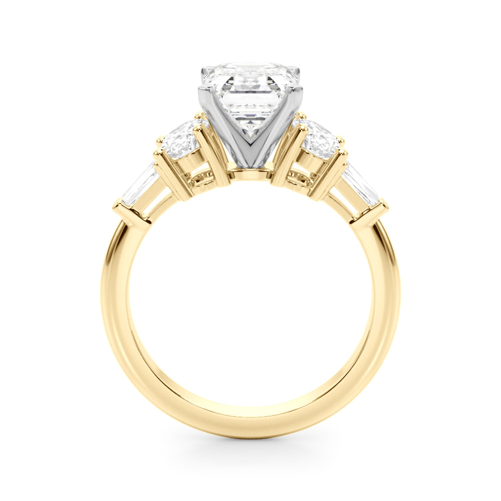 Iconic Tapered Baguette Sides Oval Diamond Engagement Ring in 10K/14K gold and platinum with certified lab-grown or natural diamonds