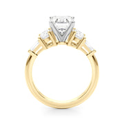 Iconic Tapered Baguette Sides Oval Diamond Engagement Ring in 10K/14K gold and platinum with certified lab-grown or natural diamonds