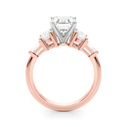 Iconic Tapered Baguette Sides Oval Diamond Engagement Ring in 10K/14K gold and platinum with certified lab-grown or natural diamonds