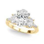 Iconic Tapered Baguette Sides Oval Diamond Engagement Ring in 10K/14K gold and platinum with certified lab-grown or natural diamonds
