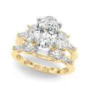 Iconic Tapered Baguette Sides Oval Diamond Engagement Ring in 10K/14K gold and platinum with certified lab-grown or natural diamonds