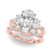 Iconic Tapered Baguette Sides Oval Diamond Engagement Ring in 10K/14K gold and platinum with certified lab-grown or natural diamonds