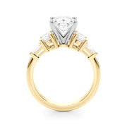 Iconic Tapered Baguette Sides Oval Diamond Engagement Ring in 10K/14K gold and platinum with certified lab-grown or natural diamonds