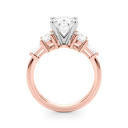 Iconic Tapered Baguette Sides Oval Diamond Engagement Ring in 10K/14K gold and platinum with certified lab-grown or natural diamonds