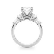 Iconic Tapered Baguette Sides Oval Diamond Engagement Ring in 10K/14K gold and platinum with certified lab-grown or natural diamonds