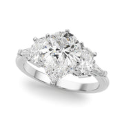 Iconic Tapered Baguette Sides Oval Diamond Engagement Ring in 10K/14K gold and platinum with certified lab-grown or natural diamonds