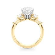 Iconic Tapered Baguette Sides Oval Diamond Engagement Ring in 10K/14K gold and platinum with certified lab-grown or natural diamonds