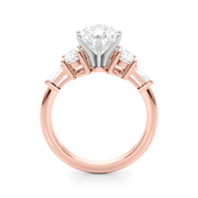 Iconic Tapered Baguette Sides Oval Diamond Engagement Ring in 10K/14K gold and platinum with certified lab-grown or natural diamonds