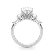 Iconic Tapered Baguette Sides Oval Diamond Engagement Ring in 10K/14K gold and platinum with certified lab-grown or natural diamonds