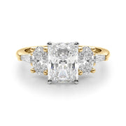 Iconic Tapered Baguette Sides Oval Diamond Engagement Ring in 10K/14K gold and platinum with certified lab-grown or natural diamonds