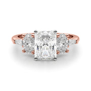 Iconic Tapered Baguette Sides Oval Diamond Engagement Ring in 10K/14K gold and platinum with certified lab-grown or natural diamonds