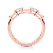Baguette & Oval Half Eternity Ring in Gold & Platinum
