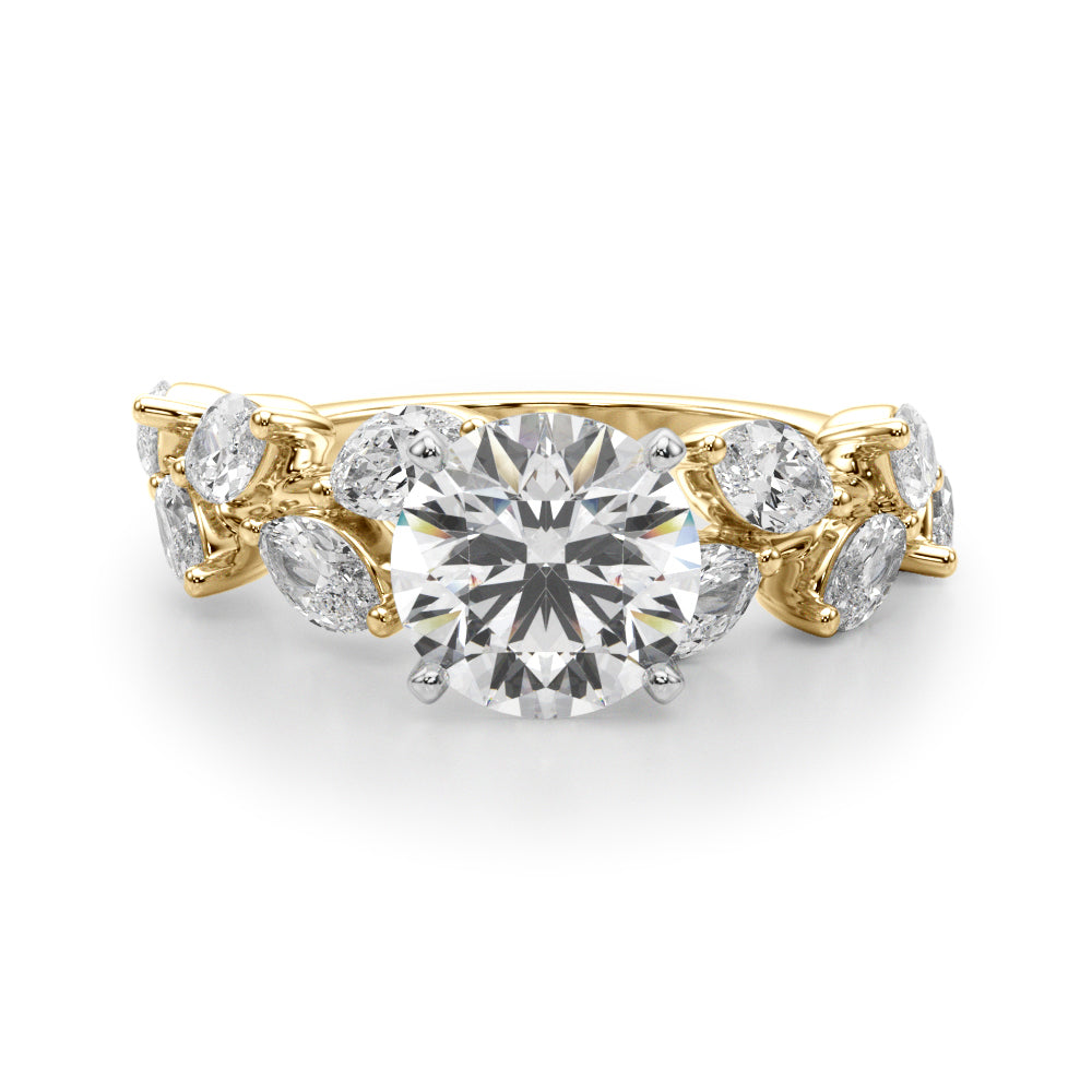 Signature Leaf Engagement Ring Marquise Diamond Engagement Ring in 10K/14K gold and platinum with certified lab-grown or natural diamonds