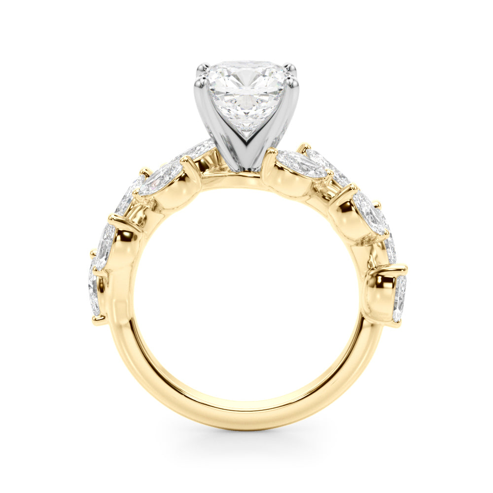 Signature Leaf Engagement Ring Marquise Diamond Engagement Ring in 10K/14K gold and platinum with certified lab-grown or natural diamonds
