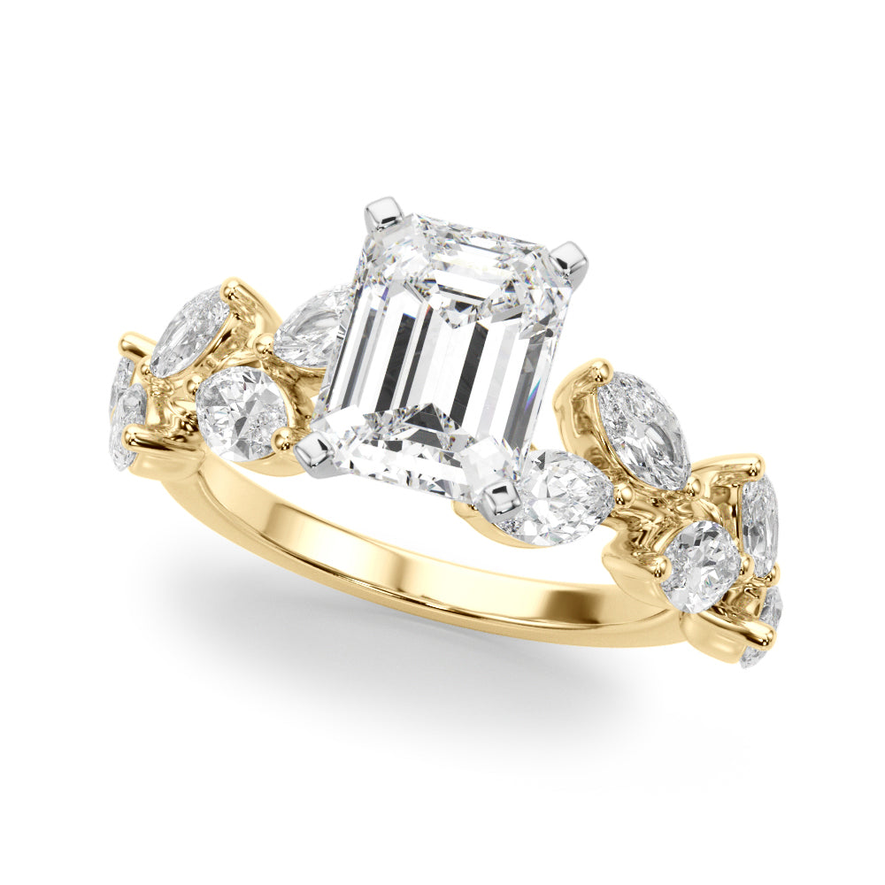 Signature Leaf Engagement Ring Marquise Diamond Engagement Ring in 10K/14K gold and platinum with certified lab-grown or natural diamonds