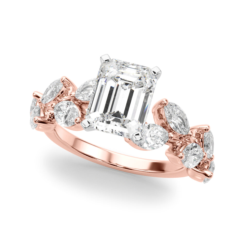 Signature Leaf Engagement Ring Marquise Diamond Engagement Ring in 10K/14K gold and platinum with certified lab-grown or natural diamonds