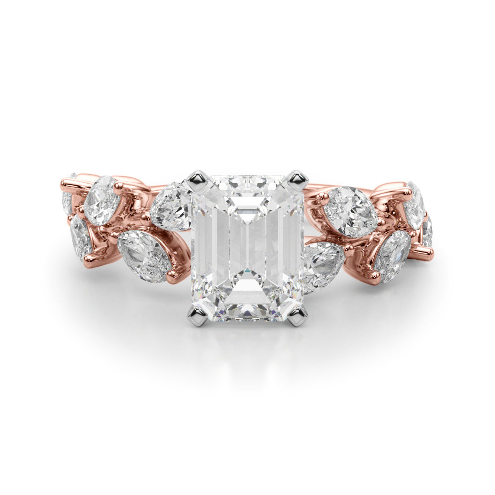 Signature Leaf Engagement Ring Marquise Diamond Engagement Ring in 10K/14K gold and platinum with certified lab-grown or natural diamonds