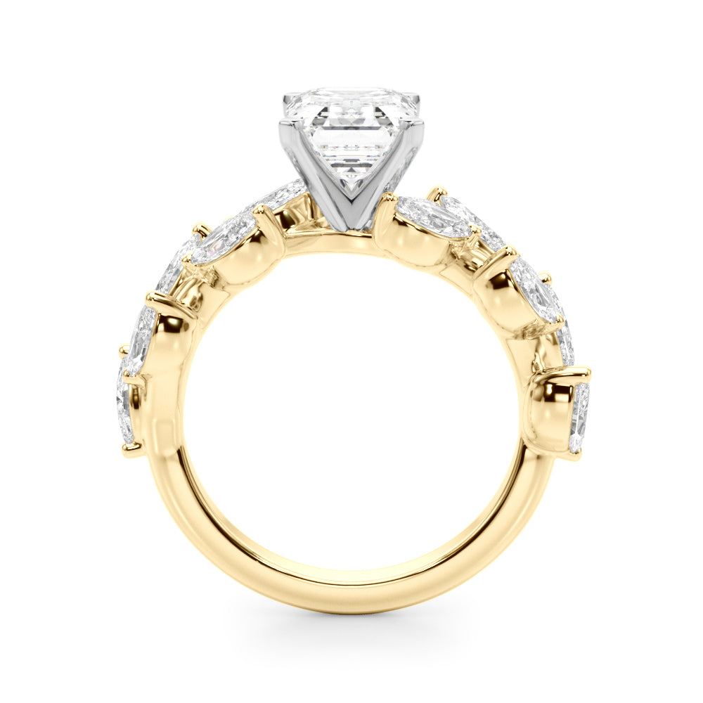Signature Leaf Engagement Ring Marquise Diamond Engagement Ring in 10K/14K gold and platinum with certified lab-grown or natural diamonds