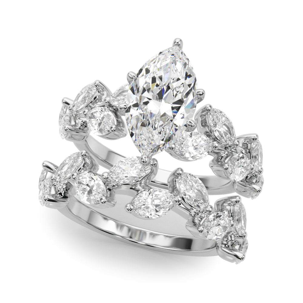 Signature Leaf Engagement Ring Marquise Diamond Engagement Ring in 10K/14K gold and platinum with certified lab-grown or natural diamonds