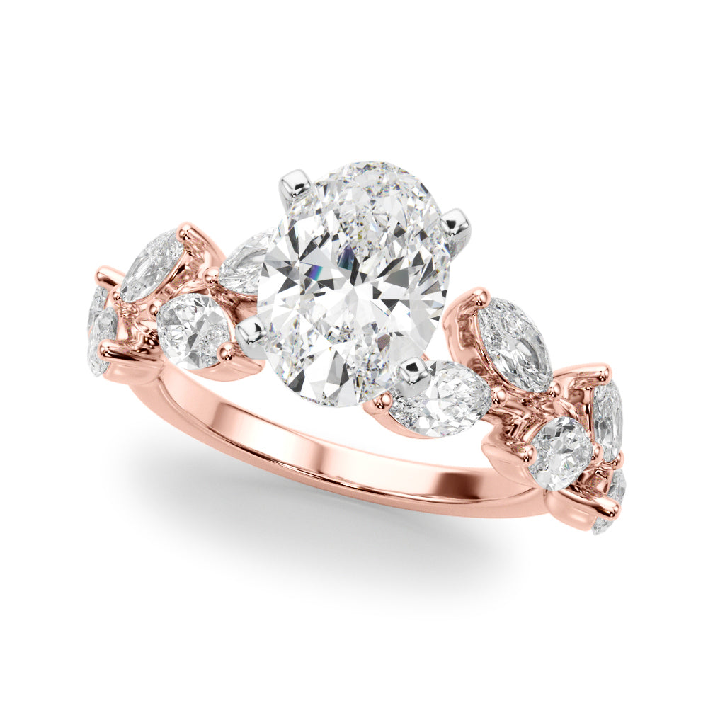 Signature Leaf Engagement Ring Marquise Diamond Engagement Ring in 10K/14K gold and platinum with certified lab-grown or natural diamonds