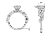 Signature Leaf Engagement Ring Marquise Diamond Engagement Ring in 10K/14K gold and platinum with certified lab-grown or natural diamonds