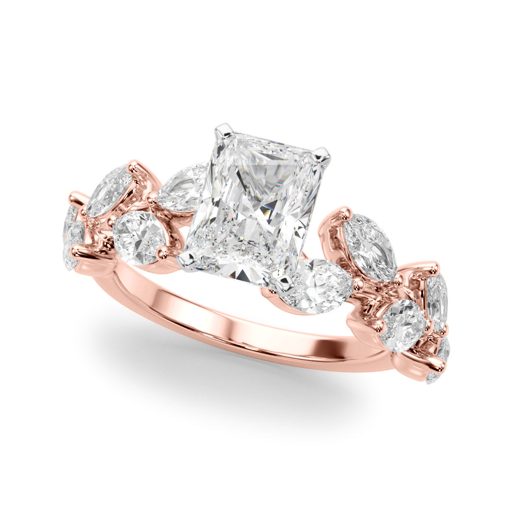 Signature Leaf Engagement Ring Marquise Diamond Engagement Ring in 10K/14K gold and platinum with certified lab-grown or natural diamonds