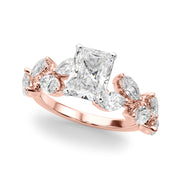 Signature Leaf Engagement Ring Marquise Diamond Engagement Ring in 10K/14K gold and platinum with certified lab-grown or natural diamonds