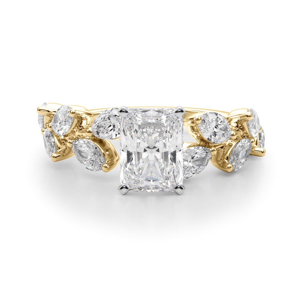 Signature Leaf Engagement Ring Marquise Diamond Engagement Ring in 10K/14K gold and platinum with certified lab-grown or natural diamonds