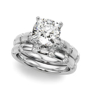 Artisan Sidestone Round Diamond Engagement Ring in 10K/14K gold and platinum with certified lab-grown or natural diamonds