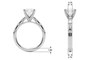 Artisan Sidestone Round Diamond Engagement Ring in 10K/14K gold and platinum with certified lab-grown or natural diamonds