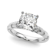 Artisan Sidestone Round Diamond Engagement Ring in 10K/14K gold and platinum with certified lab-grown or natural diamonds