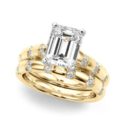 Artisan Sidestone Round Diamond Engagement Ring in 10K/14K gold and platinum with certified lab-grown or natural diamonds