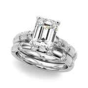 Artisan Sidestone Round Diamond Engagement Ring in 10K/14K gold and platinum with certified lab-grown or natural diamonds