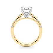 Artisan Sidestone Round Diamond Engagement Ring in 10K/14K gold and platinum with certified lab-grown or natural diamonds