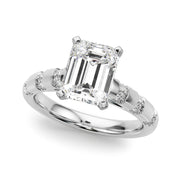 Artisan Sidestone Round Diamond Engagement Ring in 10K/14K gold and platinum with certified lab-grown or natural diamonds