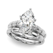 Artisan Sidestone Round Diamond Engagement Ring in 10K/14K gold and platinum with certified lab-grown or natural diamonds