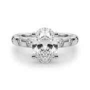 Artisan Sidestone Round Diamond Engagement Ring in 10K/14K gold and platinum with certified lab-grown or natural diamonds
