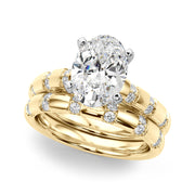 Artisan Sidestone Round Diamond Engagement Ring in 10K/14K gold and platinum with certified lab-grown or natural diamonds