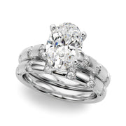 Artisan Sidestone Round Diamond Engagement Ring in 10K/14K gold and platinum with certified lab-grown or natural diamonds