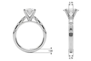 Artisan Sidestone Round Diamond Engagement Ring in 10K/14K gold and platinum with certified lab-grown or natural diamonds