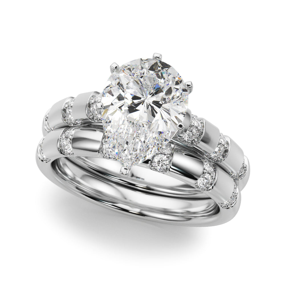 Artisan Sidestone Round Diamond Engagement Ring in 10K/14K gold and platinum with certified lab-grown or natural diamonds