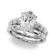 Artisan Sidestone Round Diamond Engagement Ring in 10K/14K gold and platinum with certified lab-grown or natural diamonds