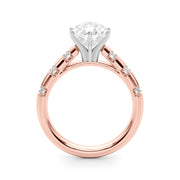 Artisan Sidestone Round Diamond Engagement Ring in 10K/14K gold and platinum with certified lab-grown or natural diamonds