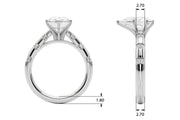 Artisan Sidestone Round Diamond Engagement Ring in 10K/14K gold and platinum with certified lab-grown or natural diamonds